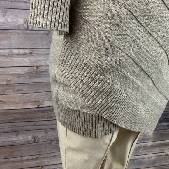 New York & Company Tan & Gold Sparkle Sweater - Picture 3 of 7